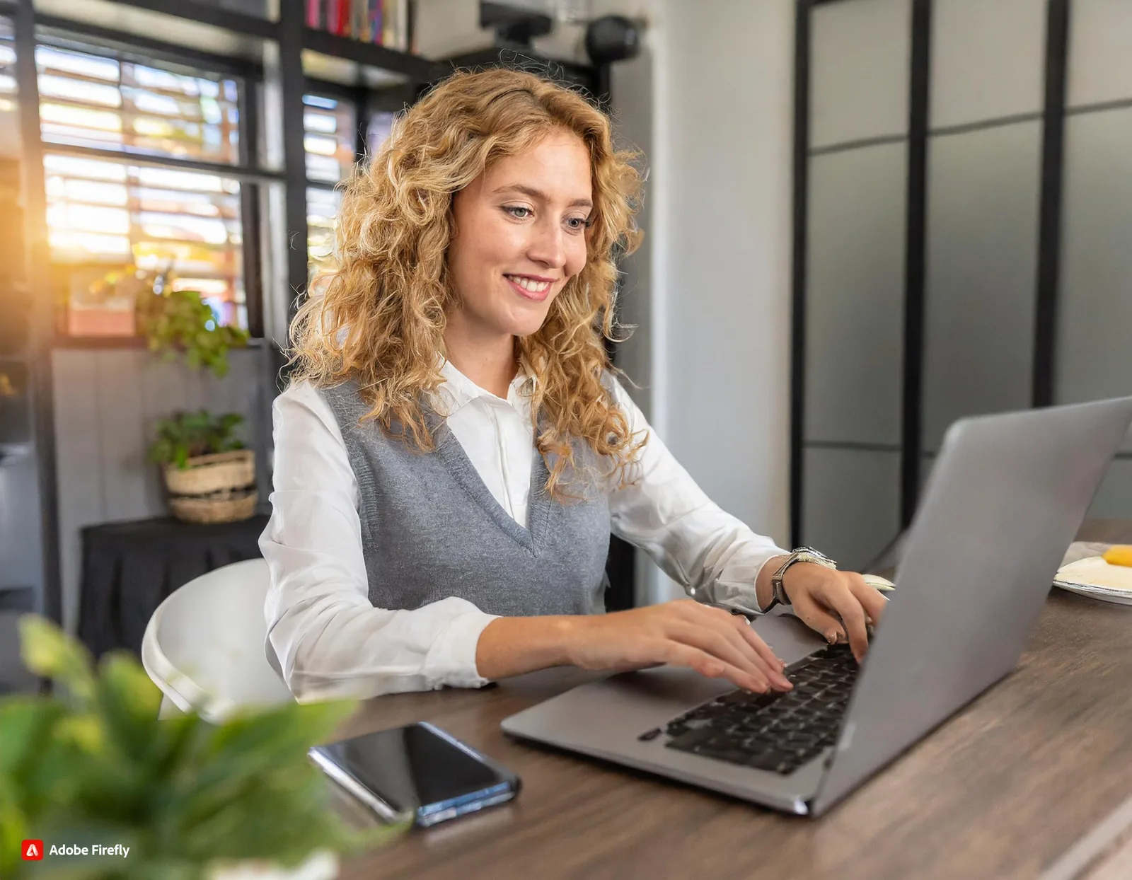 Virtual assistant working on her laptop